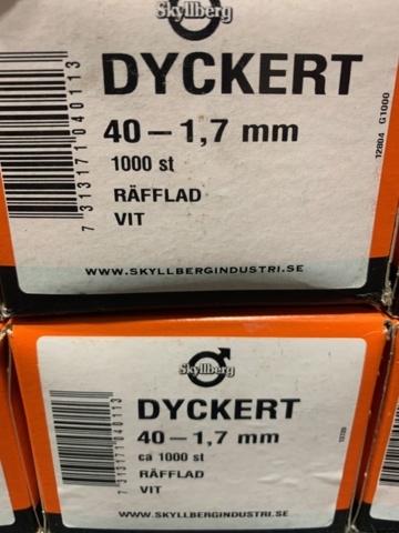 1396117-4 Ca 10.000 st Dyckert 40-1.7 & 60-2.3mm, Skyllberg