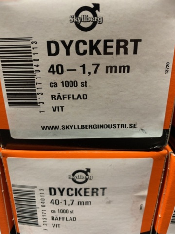 1396117-5 Ca 10.000 st Dyckert 40-1.7 & 60-2.3mm, Skyllberg
