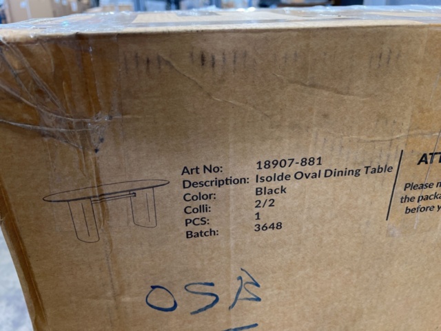 1396213-5 Isolde matbord 180 x 90 cm - Svart