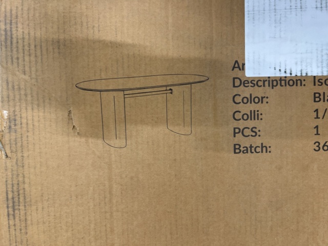 1396213-6 Isolde matbord 180 x 90 cm - Svart