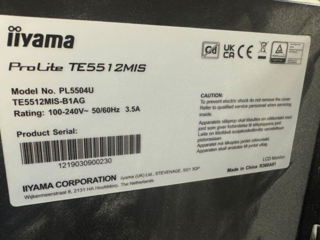 1199576-8 Skärmar 2 st - iiyama Prolite TE5512MIS