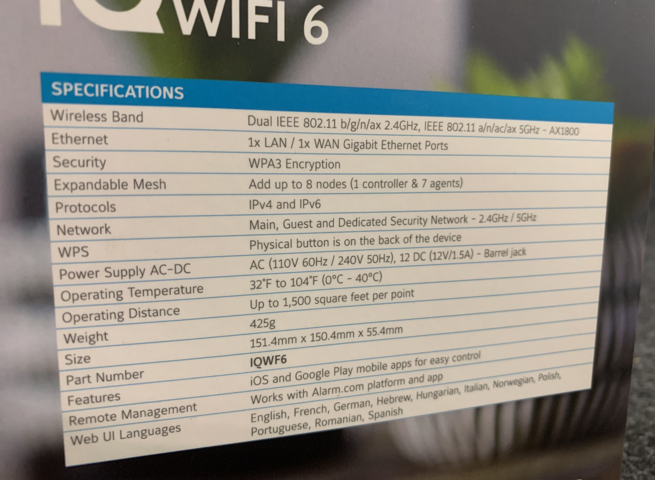 1396614-4 Wi-Fi 6 router / EU plug IQ, Johnson Controls