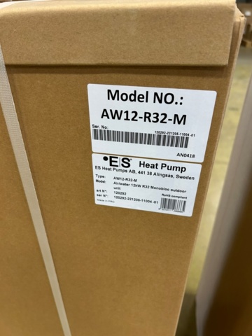 1397347-7 12kW luft/vatten värmepump, anslut till befintligt värmesystem, ink bufferttank!