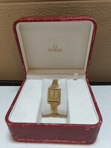 1130244-1 Guldpläterat armbandsur Omega De Ville Quartz