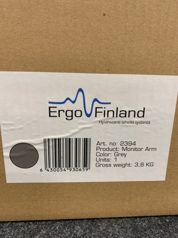 1396839-3 Monitorarm enkel med gaskolv (Grå)