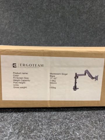 1396919-4 Monitorarm enkel gas elit (svart)