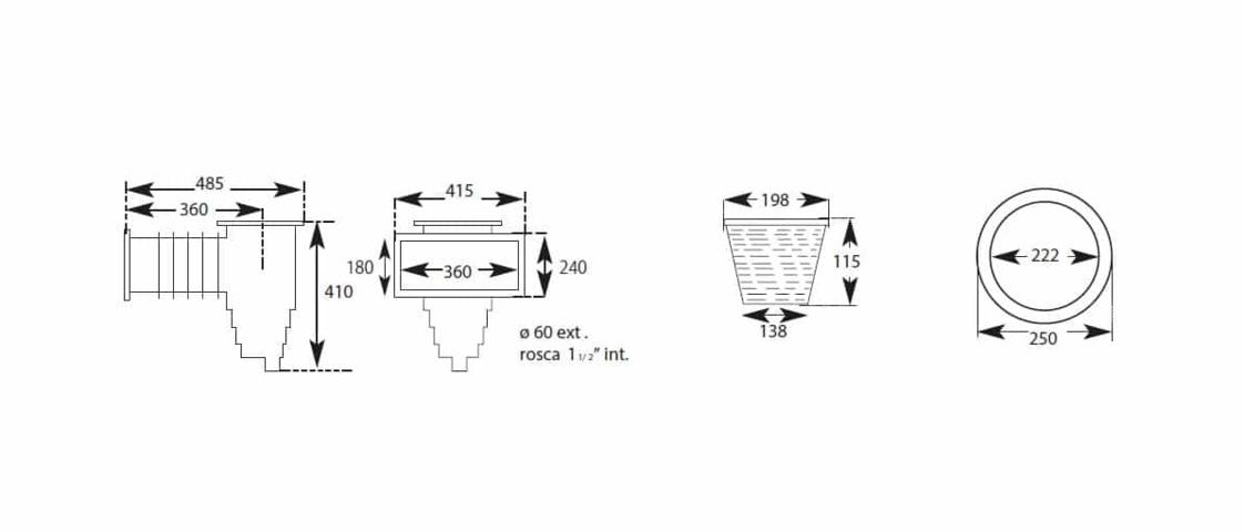 1374063-2 Skimmer breddmun 360 mm 1 st – QP, för betongpool