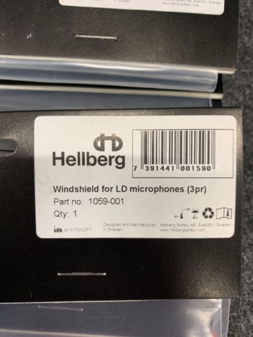 1399702-6 Hygiendynor & vindskydd för medhörnings-mikrofoner, Hellberg