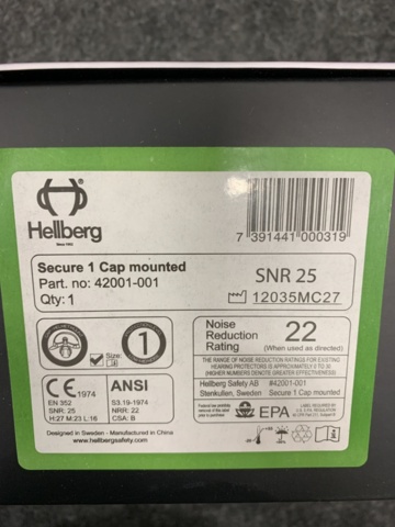 1399648-3 2 st Hörselskydd Hellberg SECURE 1