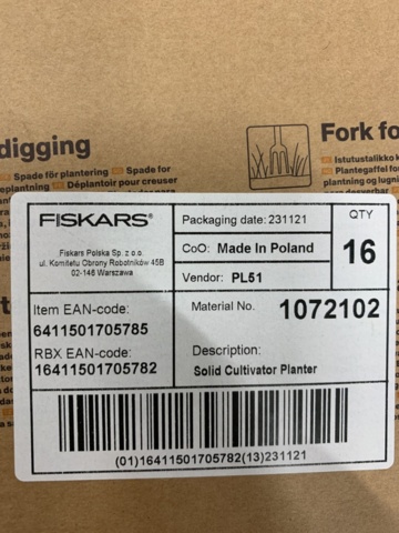 1399745-3 16 st Kultivator, Fiskars