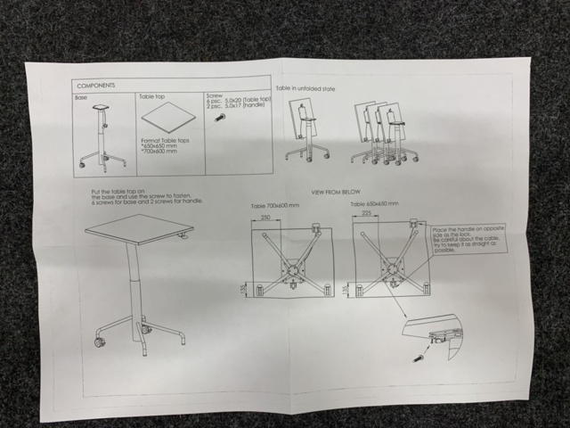 1400414-5 4 st Höj- och sänkbara bordsstativ