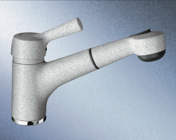 1369707-1 Köksblandare - Blanco Elipso-S, Stengrå, utdragbar pip