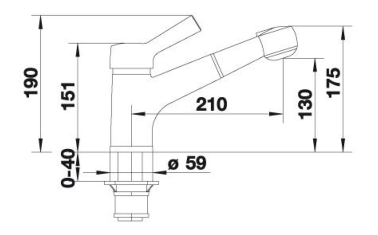 1369707-3 Köksblandare - Blanco Elipso-S, Stengrå, utdragbar pip