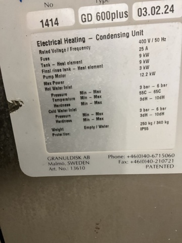 1400343-9 Granuldisk  GD 600 plus