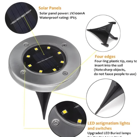 1402431-5 4 st Solcellsdriven Trädgårdsbelysning Puck - Fri frakt