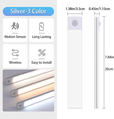 1402450-8 4 st LED-sensorlampor – 50 cm – Trådlös & laddningsbar - Fri frakt