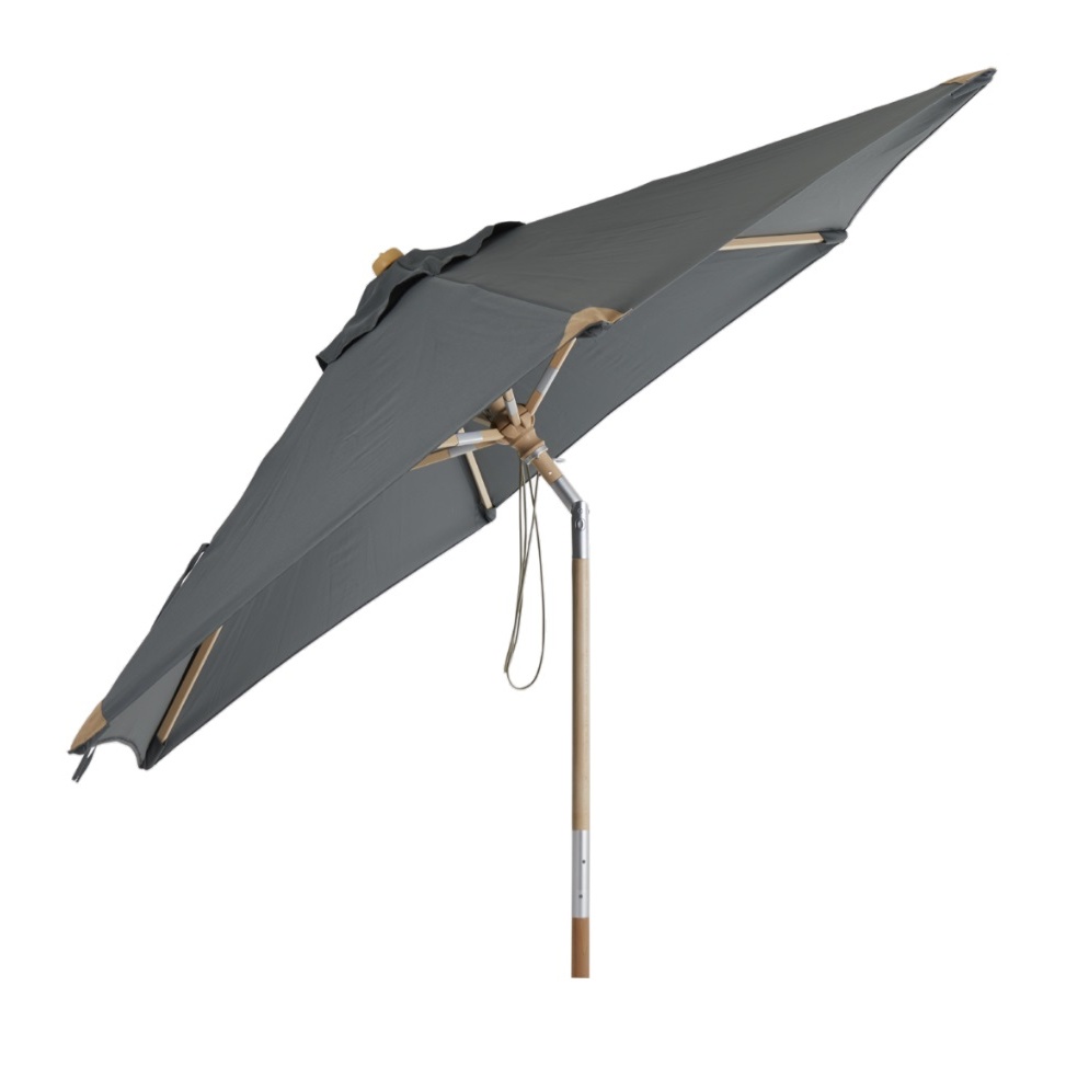 1401657-2 Wooden parasol Brafab Trieste 2.5m Grey
