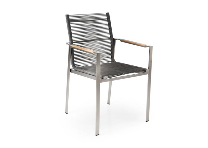 1402196-1 3 st Karmstolar Brafab Gotland Rostfritt Stål/Teak