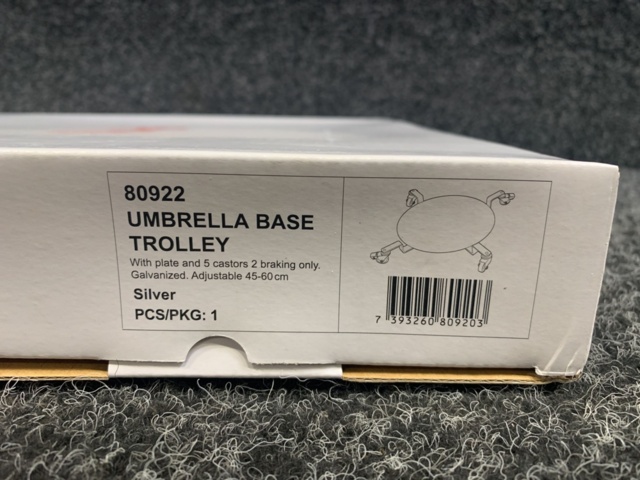 1401891-4 Parasol foot trolley with plate Brafab Terni