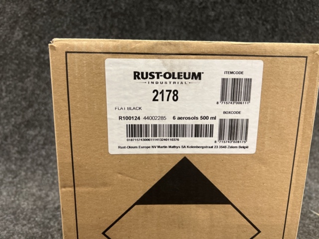 1402258-4 6 st burkar sprayfärg Rust-Oleum Mattsvart