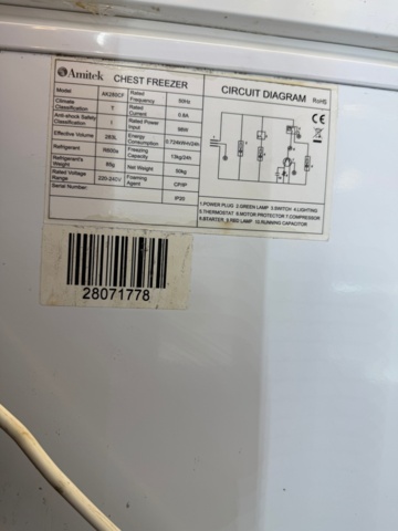 1176453-4 Frysbox ca 285 liter. Testad, fungerar