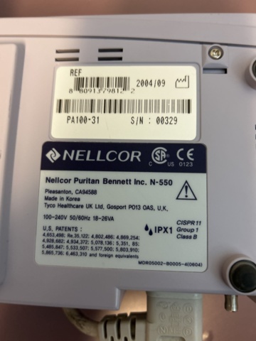 1296687-7 Pulsoximeter – Nellcor N-550