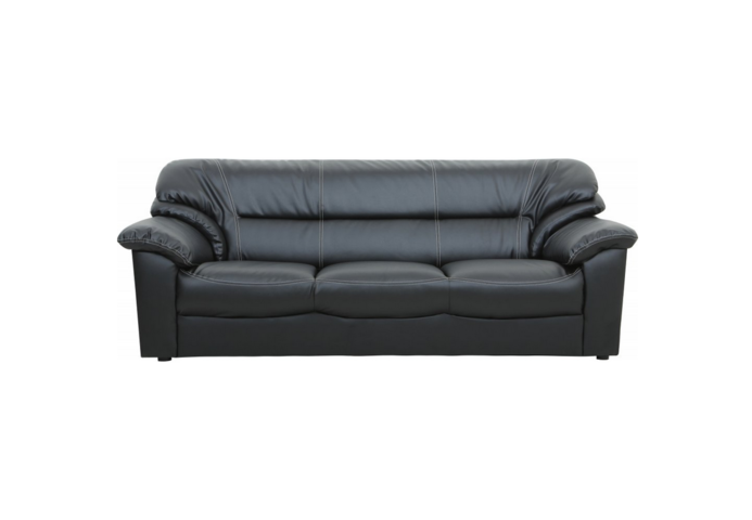 1407359-2 Sofa in black PVC 3-seater - Dominic