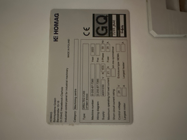 1296596-9 CNC-bearbetningscenter - Homag DRILLTEQ V-200