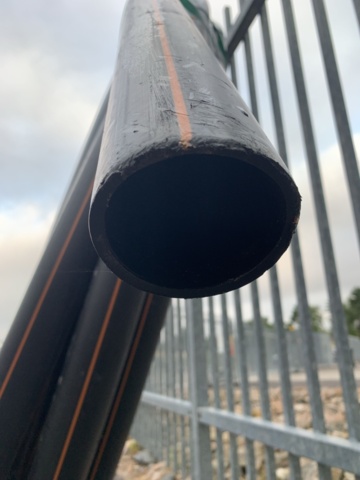 1094600-3 Pem-rör Wavin brun stripe 75X4,5 L=50M PN8 PE80 SDR17