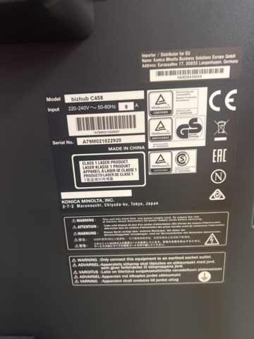 1384490-5 Multi-printer - Konica Minolta bizhub C458