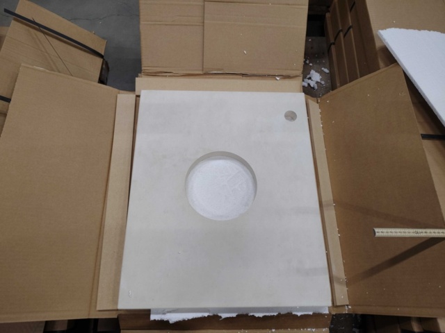 1408151-1 Stenskiva i kalksten - Duobad, 56,5 x 47 x 3 cm