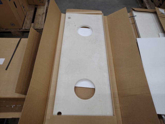 1408153-1 Stenskiva i kalksten - Duobad, 127,5 x 47 x 3 cm