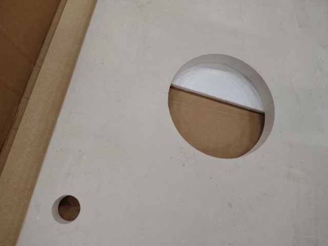 1408153-3 Stenskiva i kalksten - Duobad, 127,5 x 47 x 3 cm