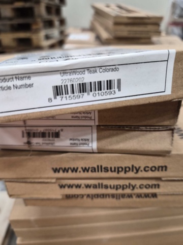 1379887-4 Väggtegel, ca 122 st, Träimitation, rustik stil, 49,5x18x2 cm