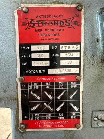 1399770-6 Pillar drilling machine Strands S68 with coordinate table