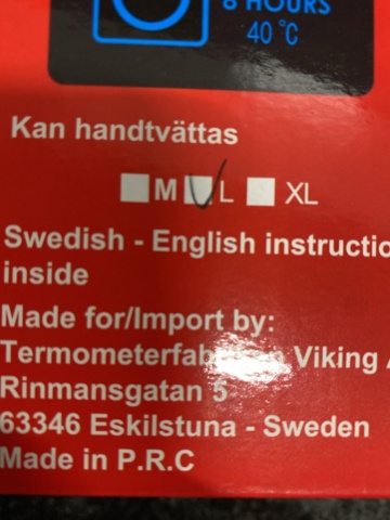 1408240-3 Värmehandskar "Heated gloves", Strl L