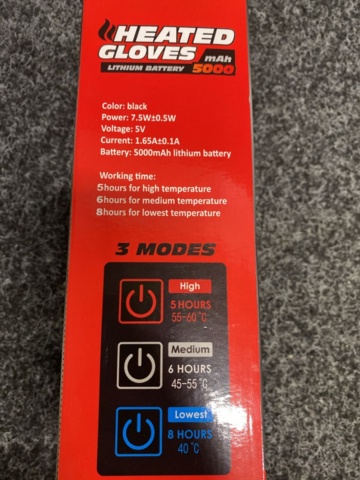 1408240-4 Värmehandskar "Heated gloves", Strl L