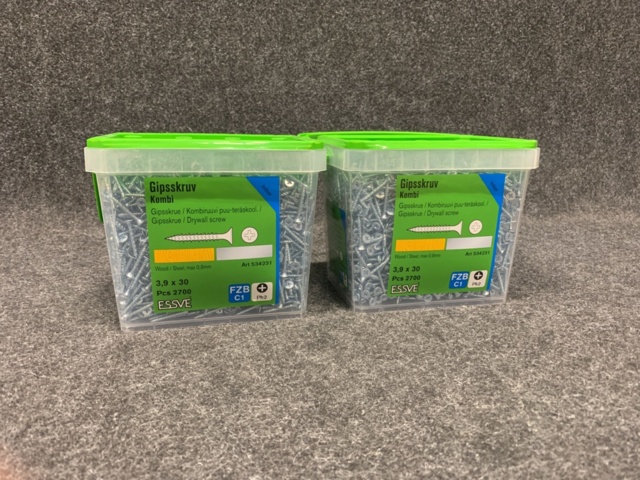 1407691-1 2 st Förpackningar Gipsskruv 3,0x30, Essve