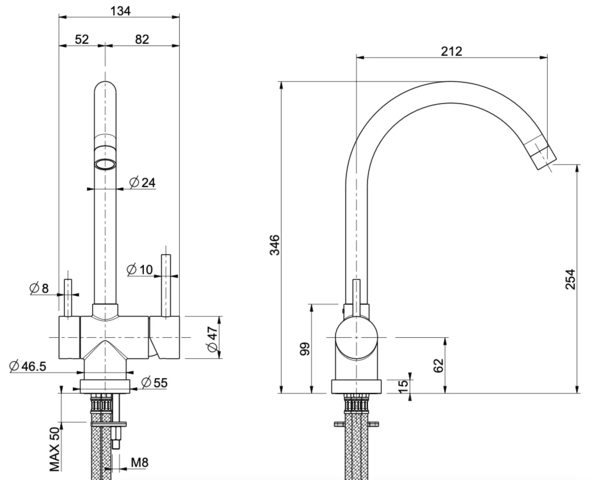 1369768-2 Köksblandare - icrolla Lyon, 6570A BSV/CR B, Silgranit, , diskmaskinsavstängning, Vit/krom