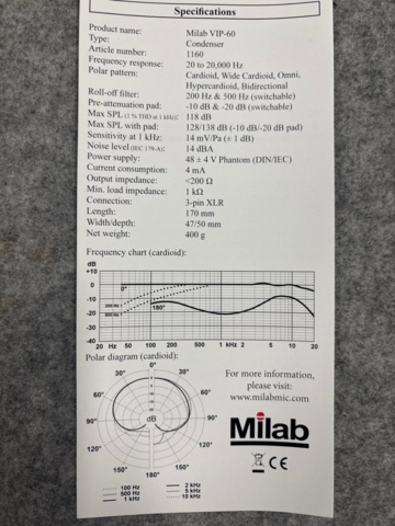1367841-5 Diagram- Kondensatormikrofon - Milab VIP-60