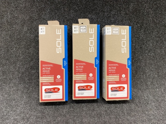 1408349-1 3 st par illäggsulor, Strl US 7