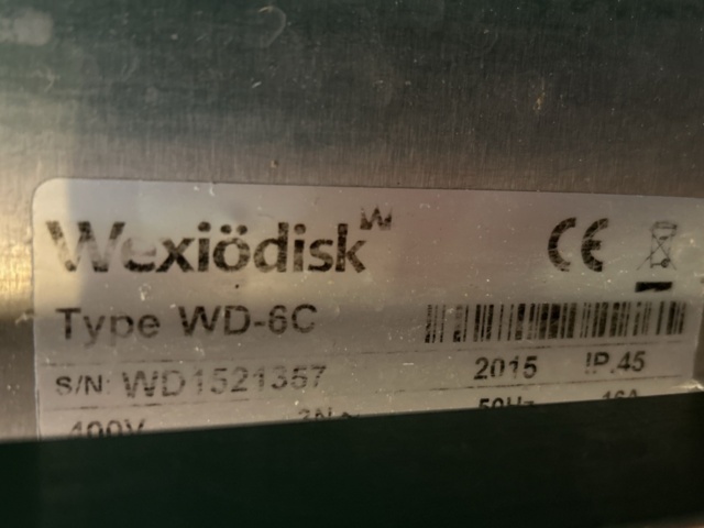 1361102-14 Diskmaskin Wexiödisk WD-6C med in- och utmatningsbänk, korgar och tillbehör