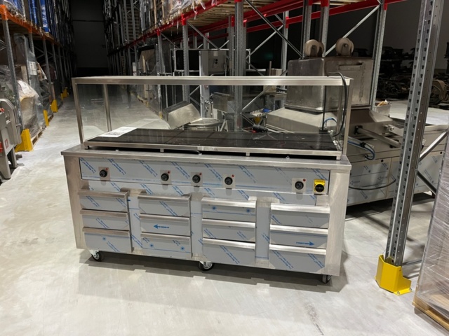 1291140-1 Specialgjord Värmebänk med Elplattor och värmelådor 2000x700x950