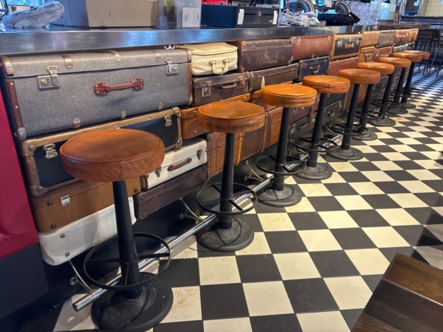 Bar stools with leather seat and cast iron base - 9 pcs. - PS Auction ...