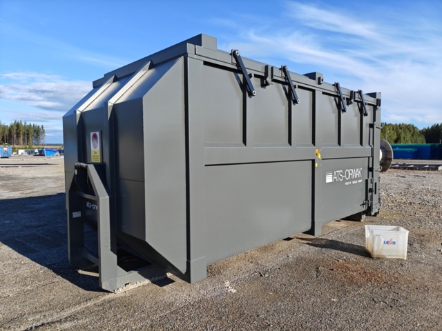 1409912-1 Komprimator anläggning med container och kärlvändare