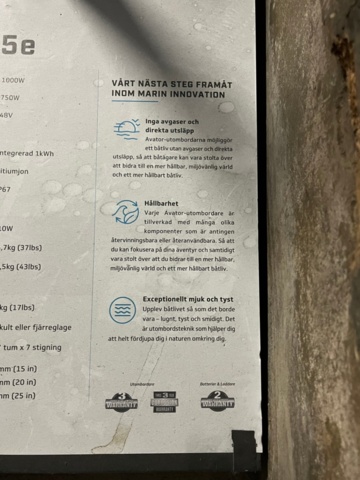 1255329-13 Båtmotor, el, Mercury Avator 7.5e