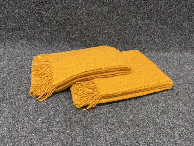 1409814-1 2 st Ullplädar Mel Arrowwood Kamelio, 140x200cm