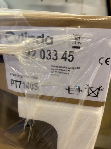 1291145-4 Tvättmaskin Cylinda PT7140S NY i kartong