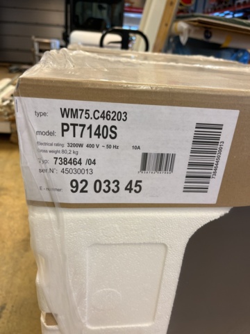 1291145-5 Tvättmaskin Cylinda PT7140S NY i kartong