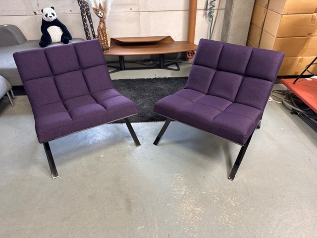 1411193-1 Skool fåtöljer, lila / black nickel, 2 st